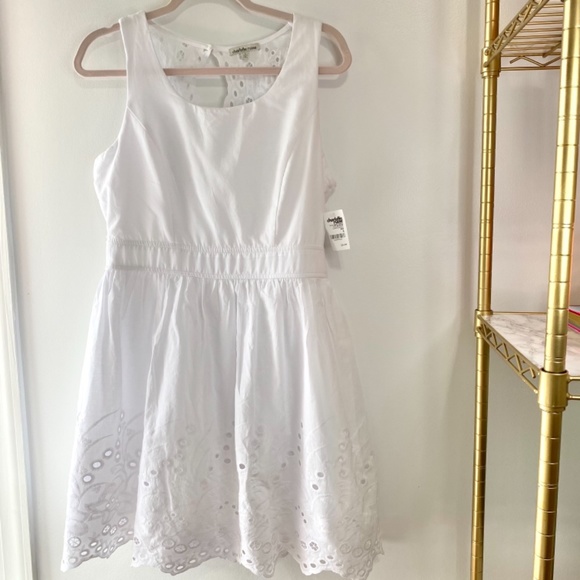 Charlotte Russe White Eyelet Dress in Size Large - Picture 2 of 13